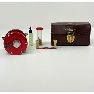 Vintage Rare Early Abu Ambassadeur No. 5000 Fishing Reel Sweden & Leather Case E
